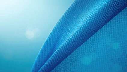 Blue mesh material applied as a sports background for layout and pattern testing, focusing on fabric texture in athletic settings