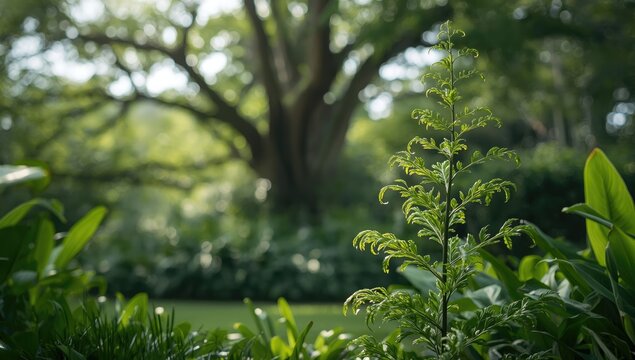 Blackbead plant in a lush garden with Sweet Inga tree leaves, highlighting organic plant use for herbal medicine