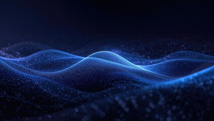 Abstract background featuring a dotted wave pattern over a moving particles graphic, suitable for tech UI design