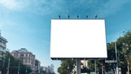 Fototapeta premium Advertising billboard in an urban setting, designed for marketing campaigns and public outreach