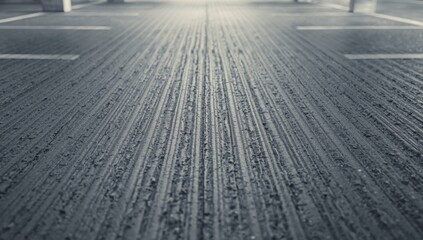 Obraz premium Car park concrete flooring showing wear and surface texture for maintenance assessment