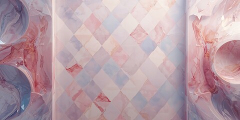 High-resolution pink mosaic tile pattern suitable for interior layout backgrounds and design elements