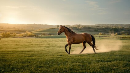Equine in lush summer pasture, focusing on farm animal health and pasture management