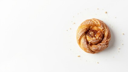 Apple Danish with powdered sugar topping, fruit-filled baked good for morning treat, pastry display, National Bakery Week