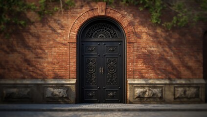 Industrial forged metal door with visible hammer marks serving as a structural component in commercial buildings, focusing on safety and repair