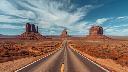 Fototapeta premium Empty rural dirt road scene serving as a background for editorial header or layout, seasonal change