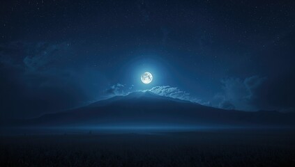 Realistic moon illuminating the night sky, ideal for astronomy content, World Space Week