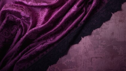 Purple fabric upper with a black translucent textured overlay, serving as an editorial header background, Earth Day