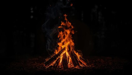 Burning wood producing bright flames, highlighting sustainable heating methods