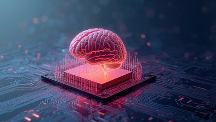 3D render of a computer mainboard displaying binary patterns for cognitive computing applications, hardware design, data analysis, Earth Day