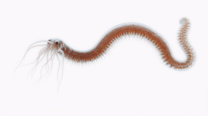 Obraz premium Freshwater hydra animal isolated on pure white background transparent gelatinous body long tentacles microscopic invertebrate zoology specimen clean scientific illustration studio lighting