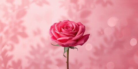 Valentine's Day pink roses with wallpaper backdrop, ideal for love message layouts
