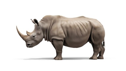 Obraz premium Rhino rhinoceros depicted in a studio setting, highlighting wildlife preservation efforts