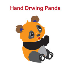 Cute Kawaii Panda Vector Illustration | Adorable Cartoon Bear with Bamboo 
