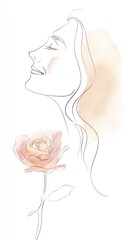 Capturing the essence of beauty and serenity with a delicate rose and serene profile