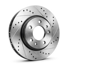 High resolution image of a brake disc with white copy space