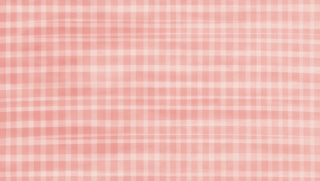 Seamless pink gingham print fabric with visible texture, used as background for UI or editorial layouts, World Textile Day