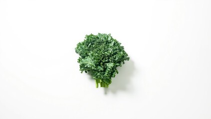 Fresh kale arranged on a white surface for layout or background purposes, food and drink, editorial header background