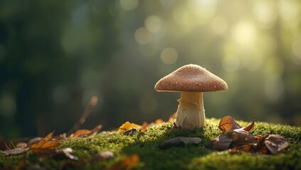 Ling Zhi mushroom, a medicinal fungus known for wellness benefits, in a natural setting