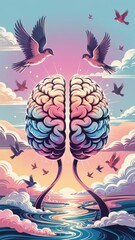 Creative Brain Duality Merging with Nature and Flight