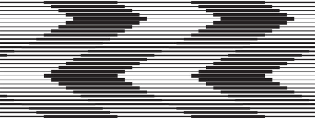Horizontal black stripes with different thickness. Parallel lines background. Pattern with dynamic arrows effect. Abstract geometric print with contrast striped texture. Vector graphic illustration
