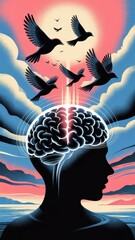 Liberation of Thought: Birds Escaping the Brain