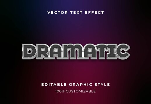 Gray And Silver Movie Trailer Style Text Effect Chrome Outline Font