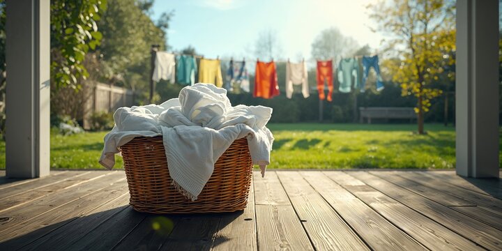 Appliance arrangement for home laundry tasks, emphasizing functionality and space utilization