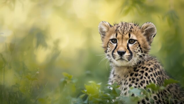 Young Cheetah with detailed fur pattern and alert expression, highlighting animal behavior studies