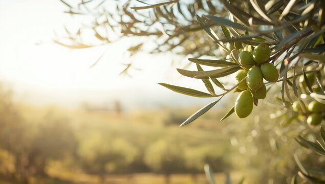 Detailed view of olive branch bearing fruit and foliage, ideal for plant identification or farming applications
