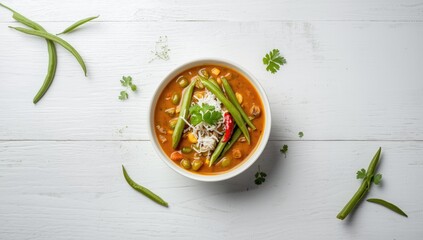 South Indian green beans stir-fry with coconut and chili, highlighting fiber-rich vegetable preparation