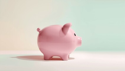 Pink piggy bank seen from the side focusing on personal finance storage, Financial Literacy Month