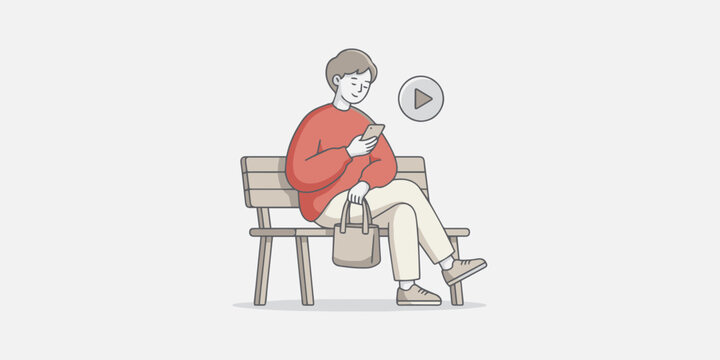 Minimal UI Empty-State Character Illustration.