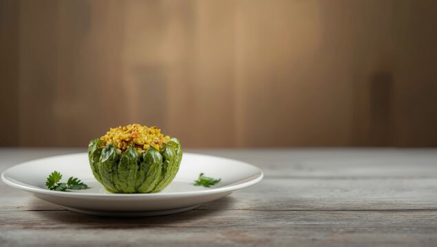 Indian-style stuffed bitter gourd dish presented on a plate, focusing on fiber content and vegetable preparation techniques