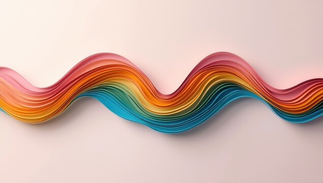 Colored papercut wave pattern used as a visual backdrop for layout or editorial headers, Earth Day