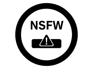 Warning nsfw Sign Silhouette Icon Alert and Caution Triangle Symbol