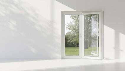 Fototapeta premium Window systems of houses, focusing on durability and weather resistance in home construction
