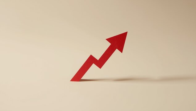 Closeup of a zigzag paper arrow on background, serving as a graphic element for information flow, Earth Day