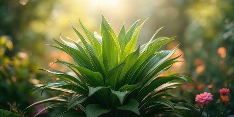 Close-up of lush green leaves on an ornamental plant, suitable for interior decoration and aesthetic enhancement