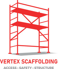 Modernes Ger&uuml;stbau-Logo mit klarer Ger&uuml;stkonstruktion, ideal f&uuml;r Bauunternehmen, Handwerk und industrielle Dienstleistungen.