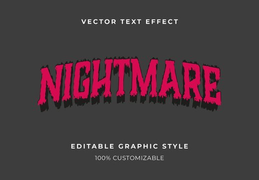 Pink And Black Horror Retro Comic Text Effect Creepy Scary Drip Font