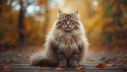 Close-up of a Siberian tabby cat in soft focus, showing a yawn that highlights its relaxed state and coat details