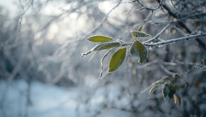 Winter foliage with green leaves highlights plant survival strategies amid seasonal changes