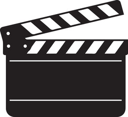 Dynamic Film Clapperboard Vector Illustration Symbolizing Movie Production and Video Editing