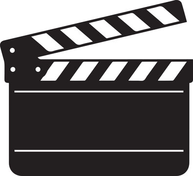 Dynamic Film Clapperboard Vector Illustration Symbolizing Movie Production and Video Editing