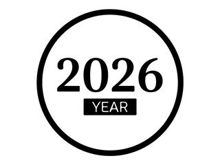 New Year 2026 font Typography text