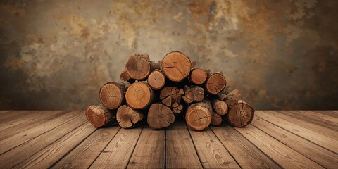 Split wood from a fallen tree, useful for firewood processing and woodpile organization
