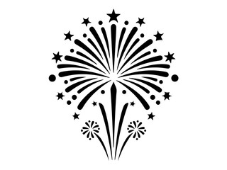 Firework Explosion Silhouette Icon Festive Celebration Sparkle Symbol