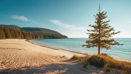 Sandy beach and pine forest near the White Sea, shoreline preservation challenge