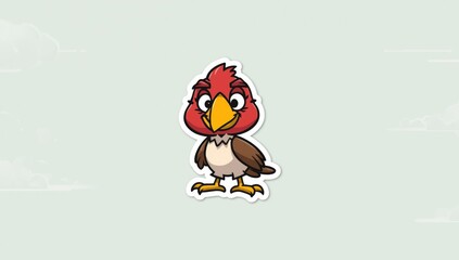 Fototapeta premium Animated hawk graphic, suitable as a sticker template in wildlife-themed projects